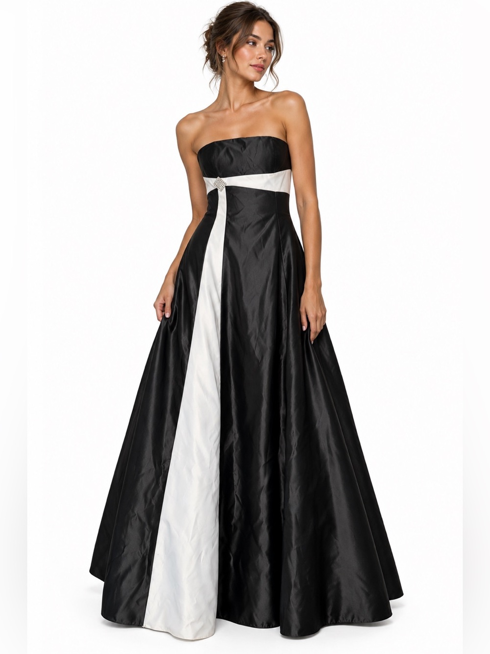Gunne Sax Jessica McClintock Vintage 90s Strapless Formal Full Satin Gown